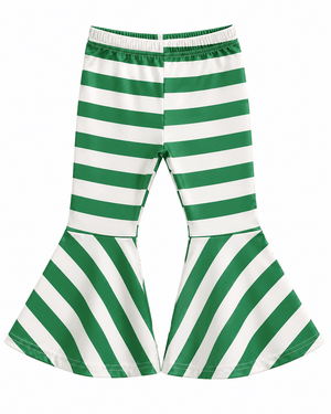 ILTEX Apparel Kids Clothing Bell Bottom Green Striped Pants