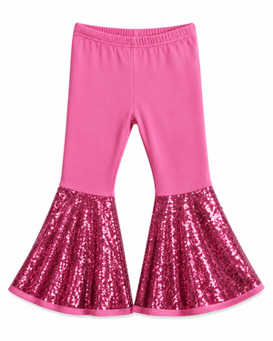 ILTEX Apparel Kids Clothing Bell Bottom Hot Pink Sequin Pants