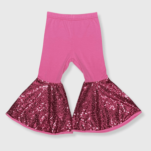 ILTEX Apparel Kids Clothing Bell Bottom Hot Pink Sequin Pants