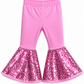 ILTEX Apparel Kids Clothing Bell Bottom Light Pink Sequin Pants