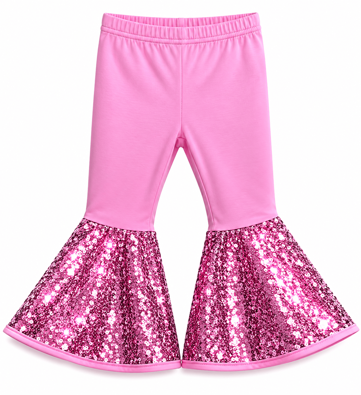 ILTEX Apparel Kids Clothing Bell Bottom Light Pink Sequin Pants