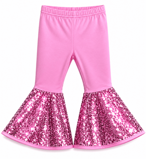 ILTEX Apparel Kids Clothing Bell Bottom Light Pink Sequin Pants