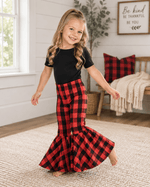 ILTEX Apparel Kids Clothing Bell Bottom Red Plaid Pants