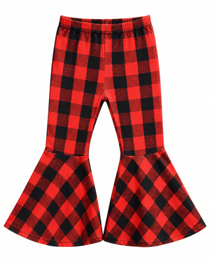 ILTEX Apparel Kids Clothing Bell Bottom Red Plaid Pants
