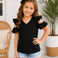 ILTEX Apparel Kids Clothing Black / 1-2 years Cold Shoulder Ruffled Top Kids