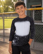 ILTEX Apparel Kids Clothing Black / 2T Faux Bleached Raglan Tee - Toddler & Youth