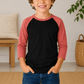 ILTEX Apparel Kids Clothing Black/Coral / 6 Months Kids 3/4 Sleeve Raglan Baseball T-Shirt – 25+ Colors