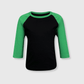 ILTEX Apparel Kids Clothing Black/Kelly Green / 2T Kids 3/4 Sleeve Raglan Baseball T-Shirt – 25+ Colors