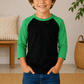ILTEX Apparel Kids Clothing Black/Kelly Green / 2T Kids 3/4 Sleeve Raglan Baseball T-Shirt – 25+ Colors