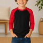 ILTEX Apparel Kids Clothing Black/Red / 6 Months Kids 3/4 Sleeve Raglan Baseball T-Shirt – 25+ Colors