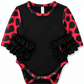 ILTEX Apparel Kids Clothing Black Red Heart Ruffle Toddler Onesie