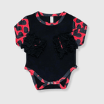 ILTEX Apparel Kids Clothing Black Red Heart Ruffle Toddler Onesie