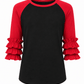 ILTEX Apparel Kids Clothing Black Red Ruffle Raglan Kids