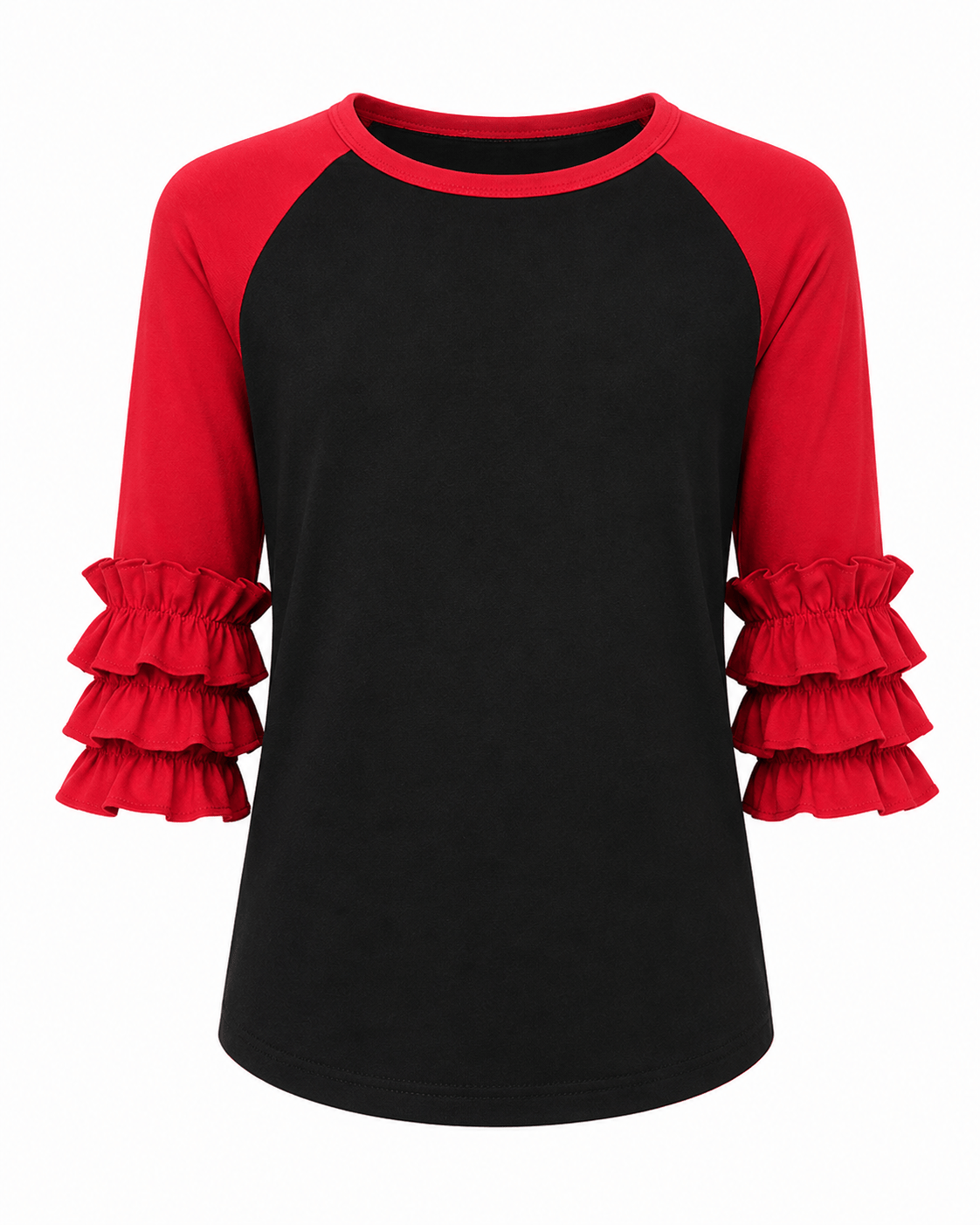 ILTEX Apparel Kids Clothing Black Red Ruffle Raglan Kids