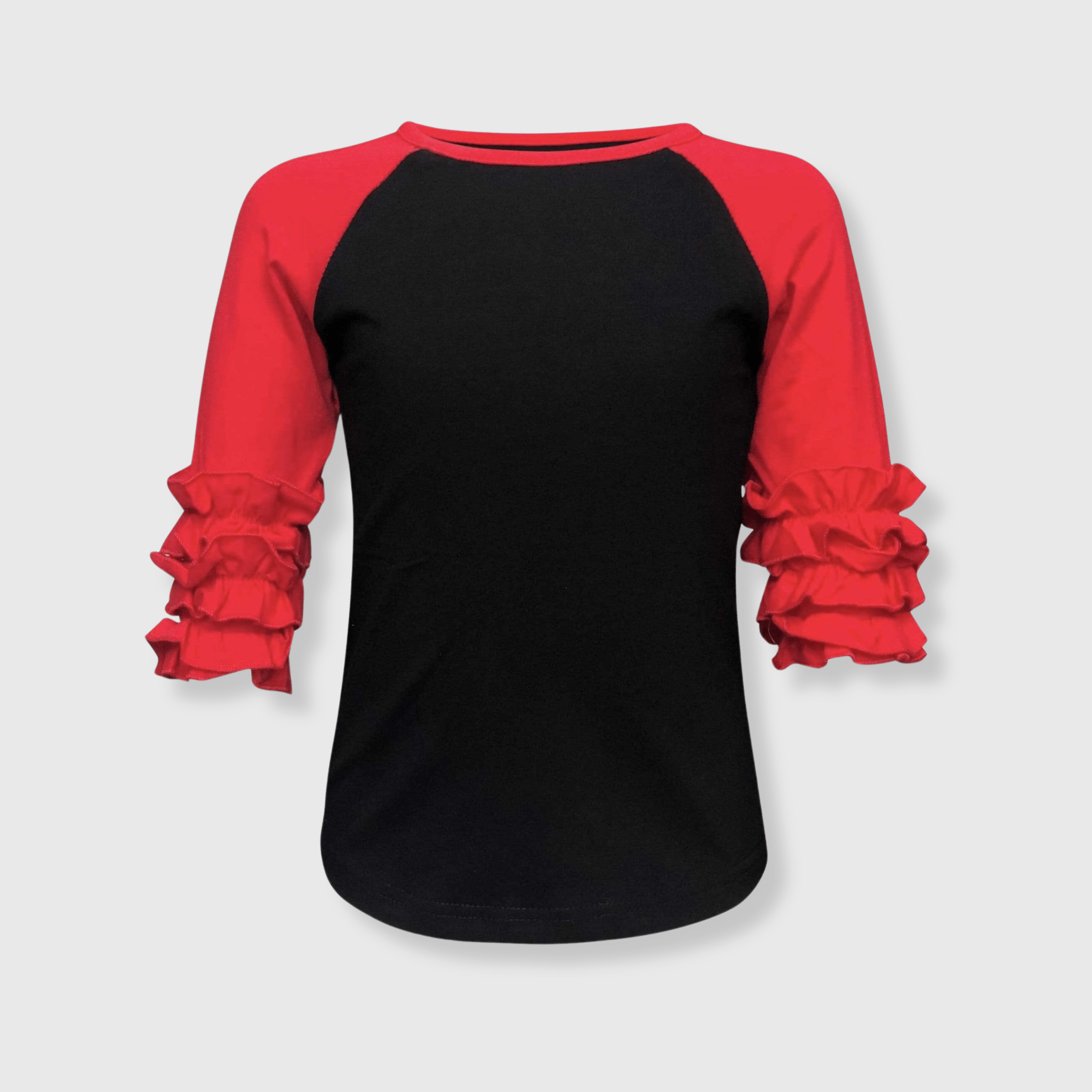 Black Red Ruffle Raglan Kids | ILTEX Apparel