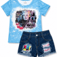 ILTEX Apparel Kids Clothing Bleached Blue 'Keep Smiling' Denim Outfit