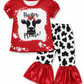 ILTEX Apparel Kids Clothing Bleached Red 'Heifer Please' Bell Bottom Outfit