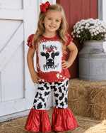 ILTEX Apparel Kids Clothing Bleached Red 'Heifer Please' Bell Bottom Outfit