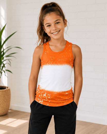 ILTEX Apparel Kids Clothing Bright Orange / 2T Faux Bleached Tank Top - Kids