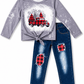 ILTEX Apparel Kids Clothing Buffalo Plaid Bleached Christmas Truck Pant Outfit