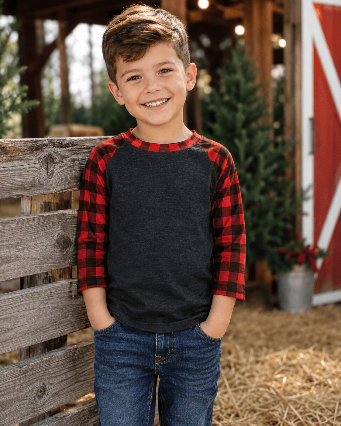 ILTEX Apparel Kids Clothing Buffalo Plaid Charcoal Red Kids