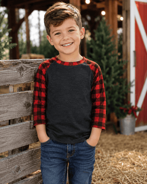 ILTEX Apparel Kids Clothing Buffalo Plaid Charcoal Red Kids