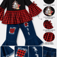 ILTEX Apparel Kids Clothing Buffalo Plaid 'Joy' Christmas Bell Bottom Outfit