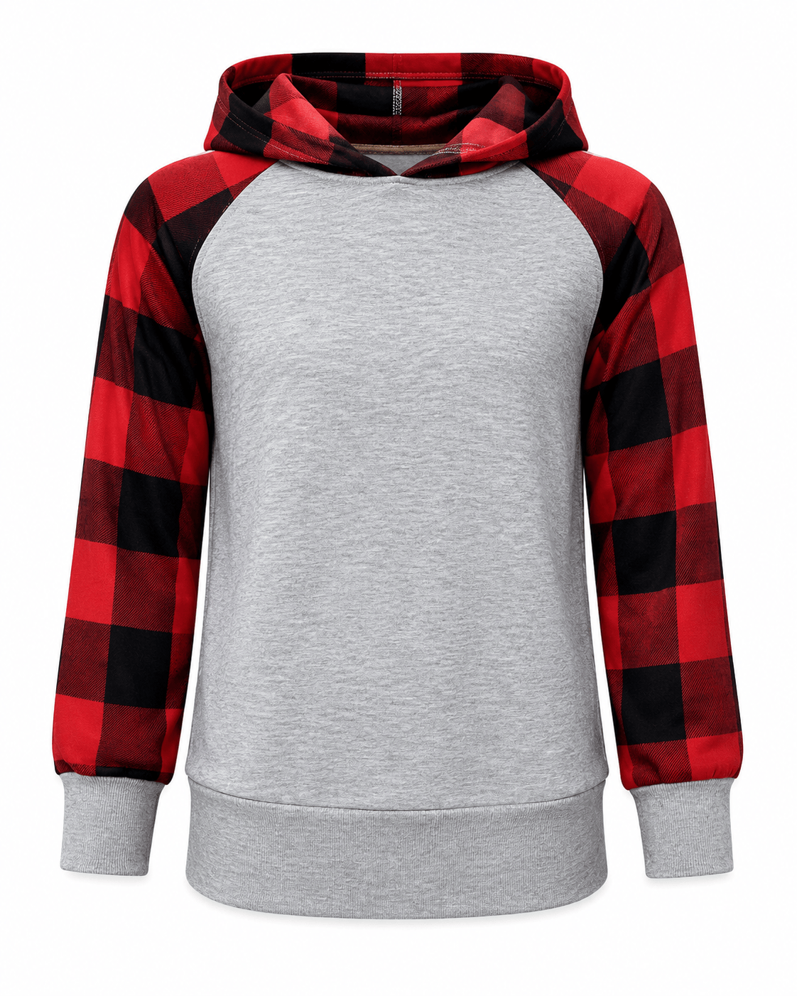 ILTEX Apparel Kids Clothing Buffalo Plaid Plain Raglan Hoodie Kids