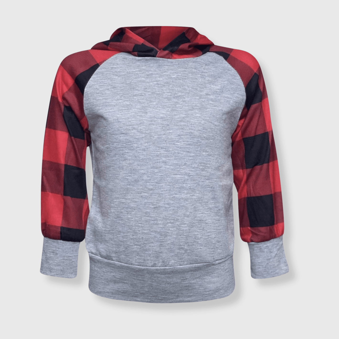 ILTEX Apparel Kids Clothing Buffalo Plaid Plain Raglan Hoodie Kids