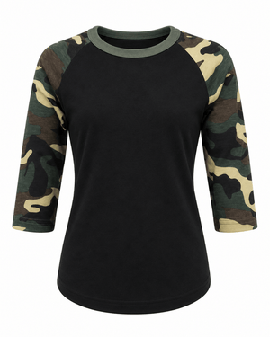 ILTEX Apparel Kids Clothing Camouflage Raglan Black/Camo Kids