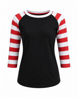 ILTEX Apparel Kids Clothing Candy Cane Black Red Stripes Top Kids