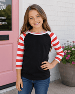 ILTEX Apparel Kids Clothing Candy Cane Black Red Stripes Top Kids