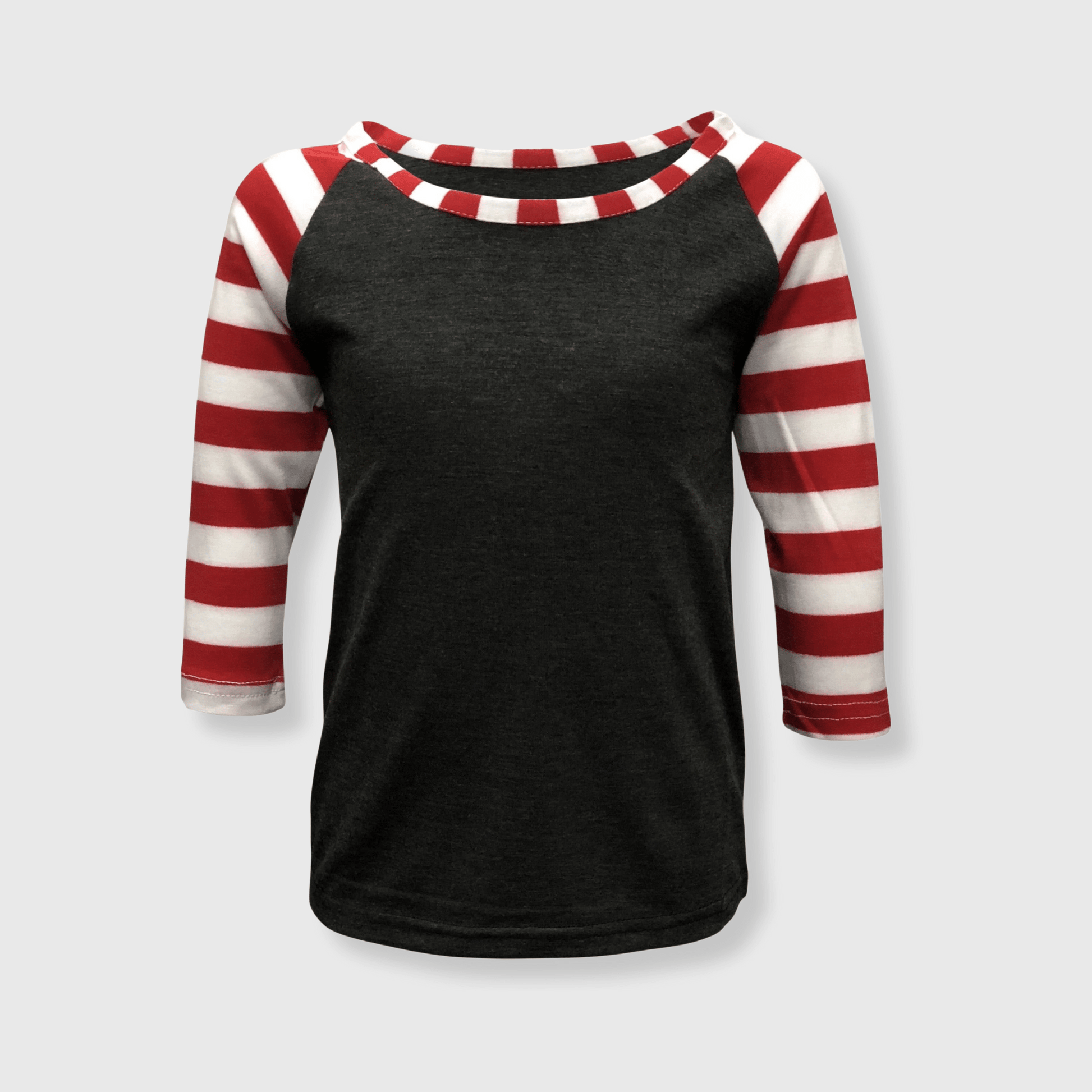 ILTEX Apparel Kids Clothing Candy Cane Charcoal Red Stripes Top Kids