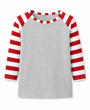 ILTEX Apparel Kids Clothing Candy Cane Gray Red Stripes Top Kids