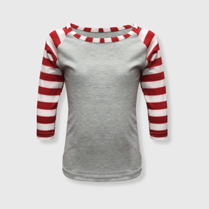 ILTEX Apparel Kids Clothing Candy Cane Gray Red Stripes Top Kids