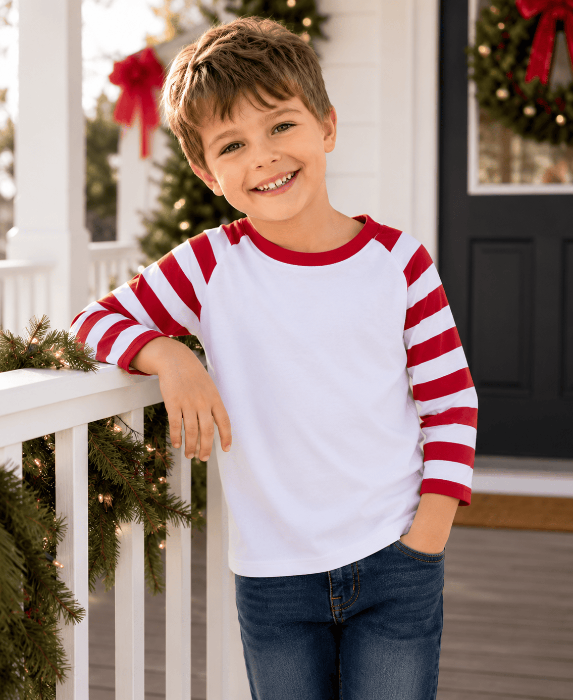 ILTEX Apparel Kids Clothing Candy Cane White Red Stripes Top Kids