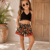 Cheetah Pom Pom Shorts Kids - Red