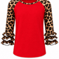 ILTEX Apparel Kids Clothing Cheetah Print Red Ruffle Raglan Kids