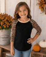 ILTEX Apparel Kids Clothing Cheetah Raglan Black/Cheetah Kids