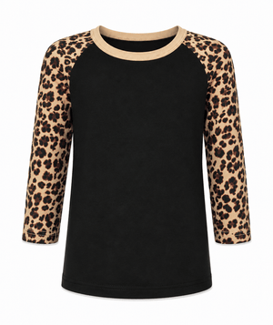 ILTEX Apparel Kids Clothing Cheetah Raglan Black/Cheetah Kids
