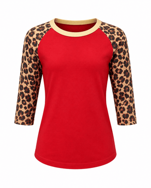ILTEX Apparel Kids Clothing Cheetah Raglan Red/Cheetah Kids