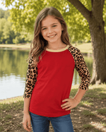 ILTEX Apparel Kids Clothing Cheetah Raglan Red/Cheetah Kids