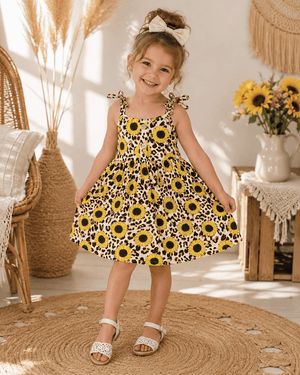 ILTEX Apparel Kids Clothing Cheetah Sunflower Dress Kids