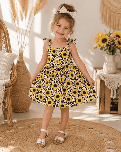 ILTEX Apparel Kids Clothing Cheetah Sunflower Dress Kids