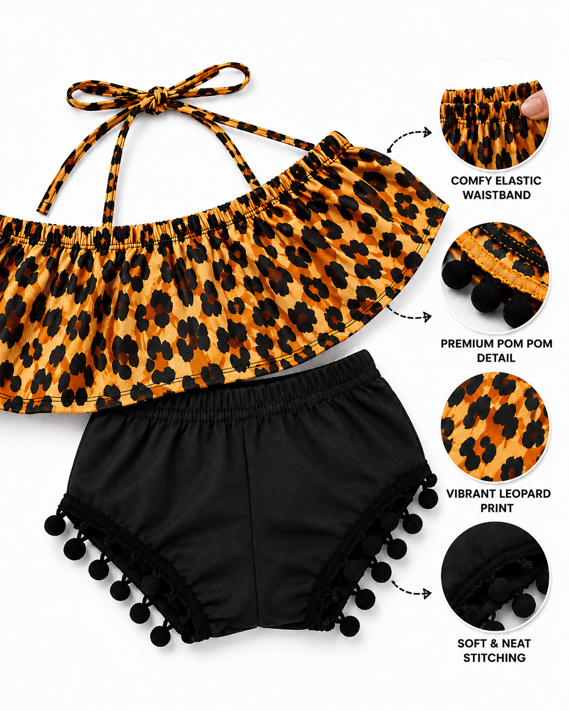ILTEX Apparel Kids Clothing Cheetah Two-Piece Summer Outfit Kids