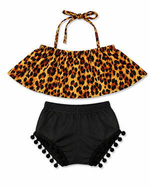 ILTEX Apparel Kids Clothing Cheetah Two-Piece Summer Outfit Kids