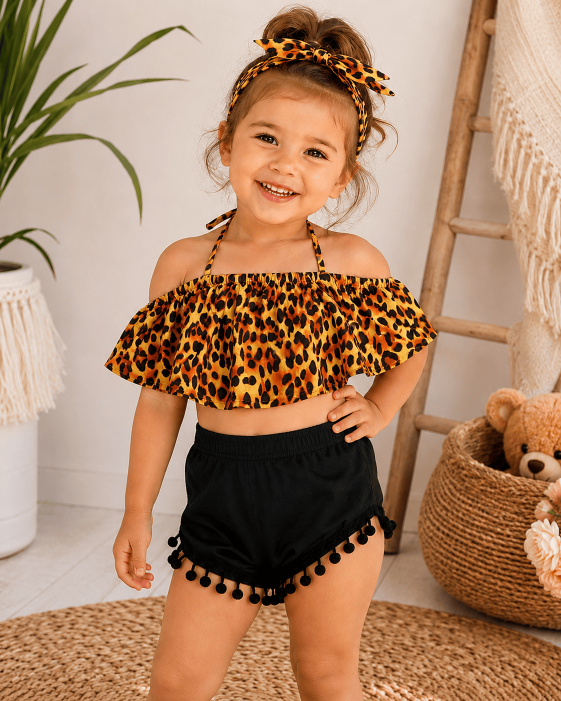 ILTEX Apparel Kids Clothing Cheetah Two-Piece Summer Outfit Kids