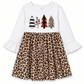 ILTEX Apparel Kids Clothing Cheetah White Tree Christmas Dress