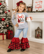 ILTEX Apparel Kids Clothing Christmas Bleached 'Jesus is The Reason' Bell Bottom Outfit