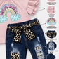 ILTEX Apparel Kids Clothing Cloud Rainbow Denim Cheetah Capri Outfit Kids